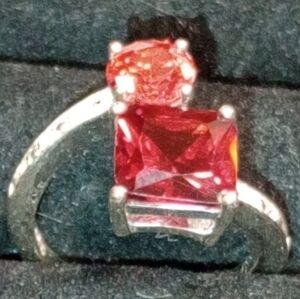 Nataylia V Collister Silvertone Gemstone Ring